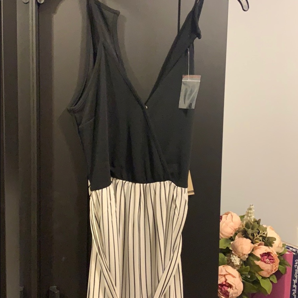 Black and white romper pants